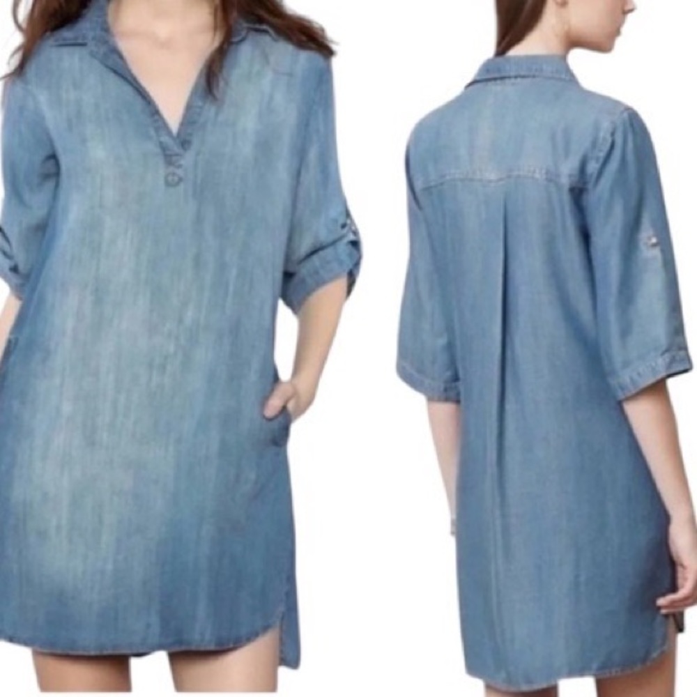 Cloth & Stone Anthropologie Tunic Small Dress • Chambray Denim • Lightweight